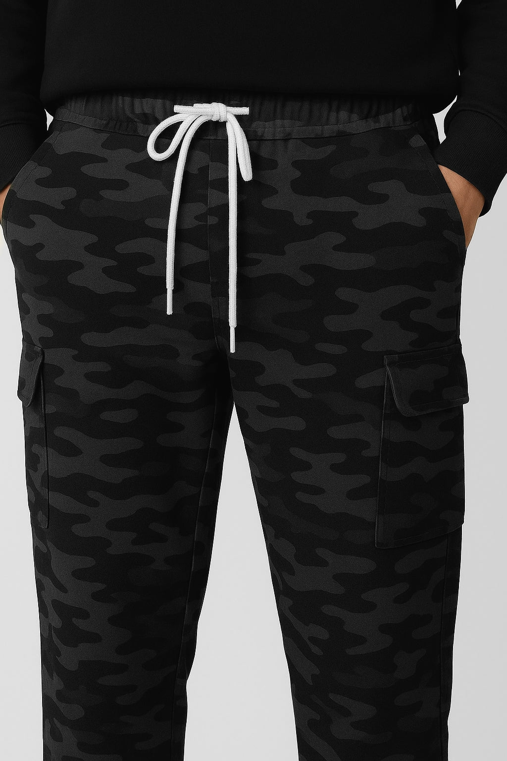 Men's Grey Stylish Camo Cargo Pants