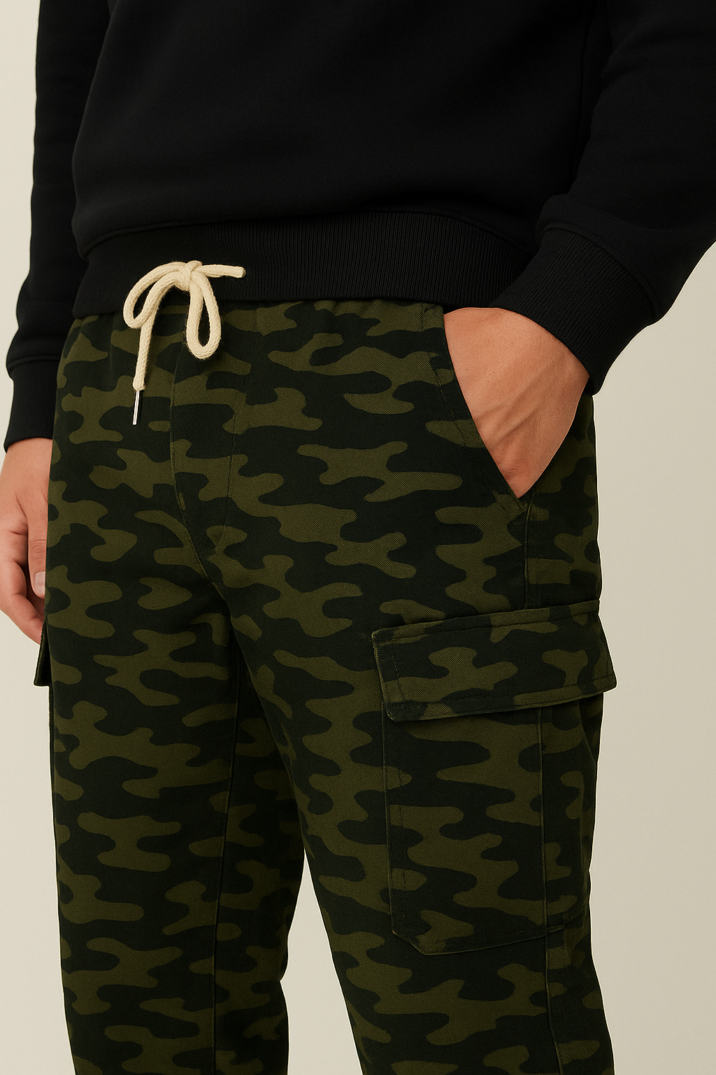 Men's Green Stylish Camo Cargo Pants