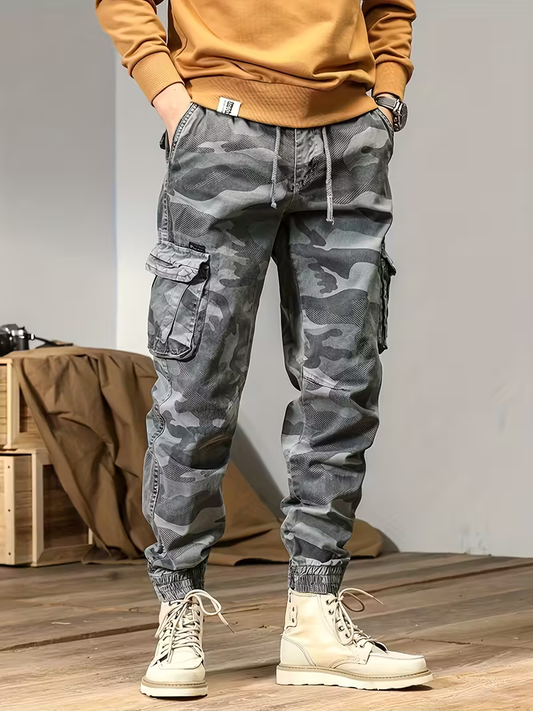 Men's Grey Camo Cargo Pants