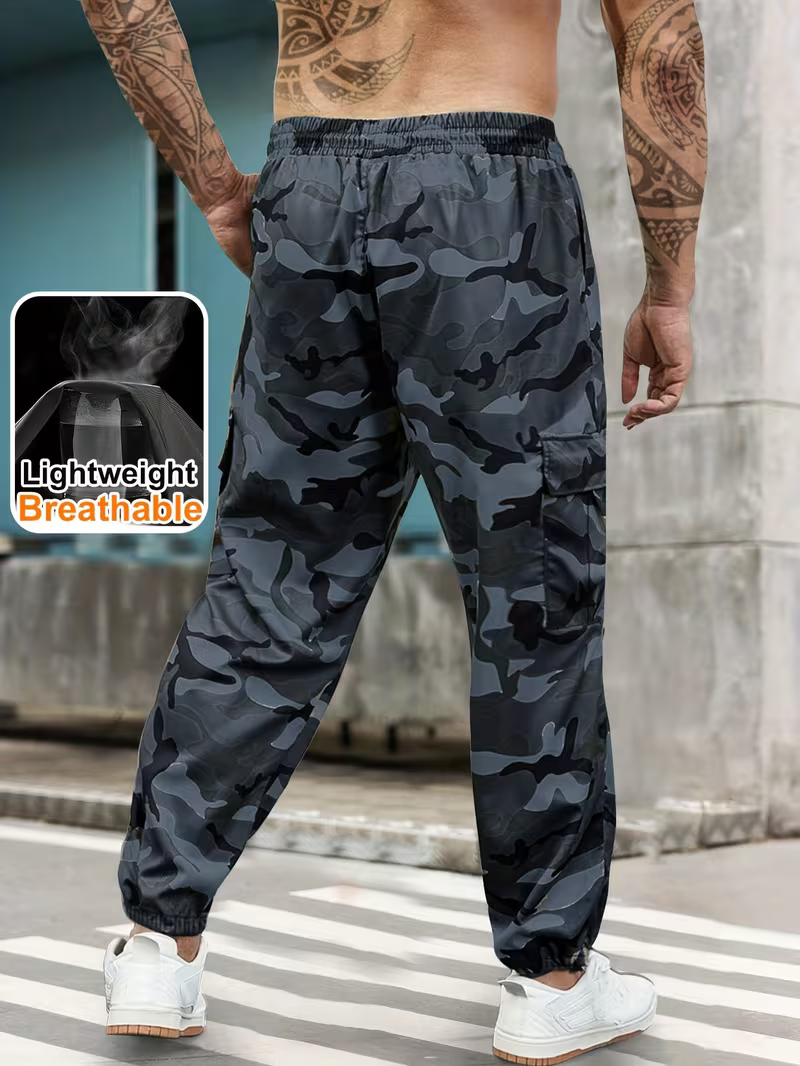 Men's Grey Camo Cargo Pants