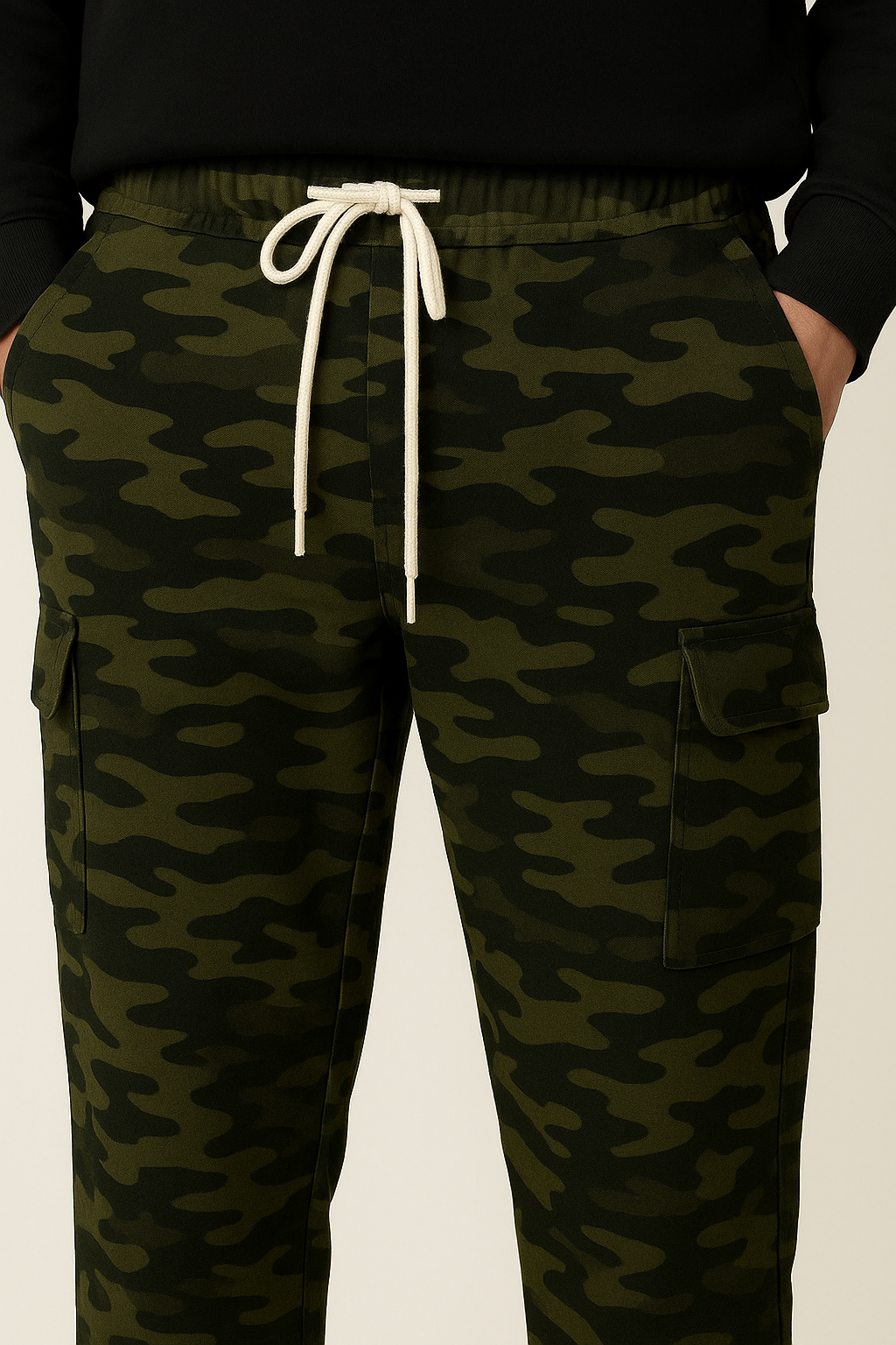 Men's Green Stylish Camo Cargo Pants