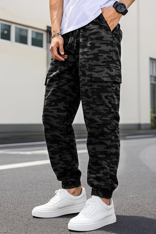 Men's Grey Stylish Camo Cargo Pants